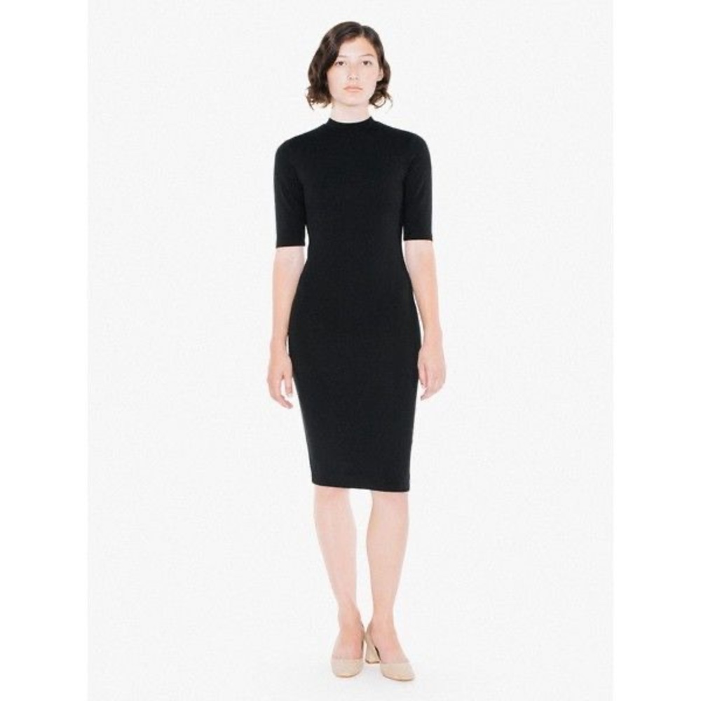 American Apparel Mock Neck Midi Dress
